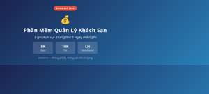 Bảng giá phần mềm quản lý khách sạn EHotel 2026